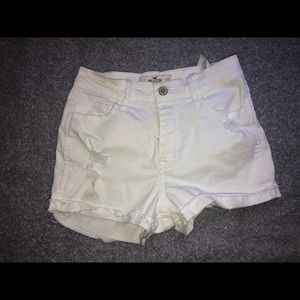 Hollister White High Waisted Shorts